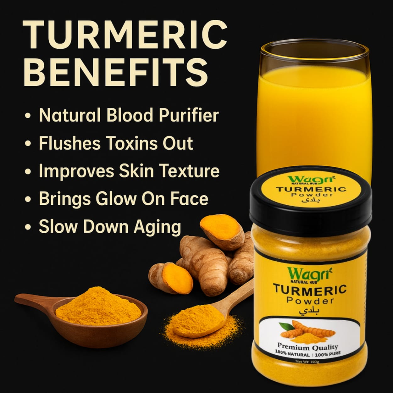 Premium Turmeric Powder (Haldi Powder) – 100% Natural Organic & Pure